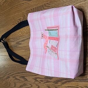 Pink BOOKWORM Tote Bag Made In USA